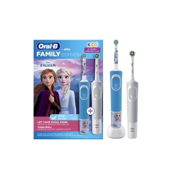 Oral-B | Electric Toothbrush | D100 Kids Frozen + Vitality Pro D103 | Rechargeable | For adults and children | Number of brush h