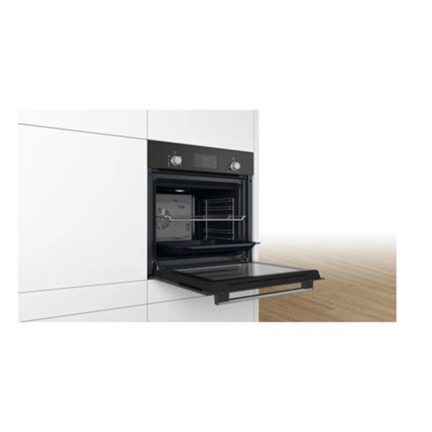 Bosch | Oven | HBF133BA0 | 66 L | Electric | EcoClean | Knobs | Height 59.5 cm | Width 59.4 cm | Black