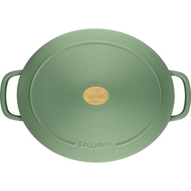 BALLARINI BELLAMONTE OVAL CAST IRON POT 75003-574-0 - 5.5 LTR GREEN