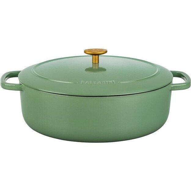 BALLARINI BELLAMONTE OVAL CAST IRON POT 75003-574-0 - 5.5 LTR GREEN