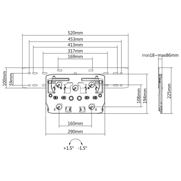 Mount wall for TV Maclean MC-837 (Wall , max. 50kg)