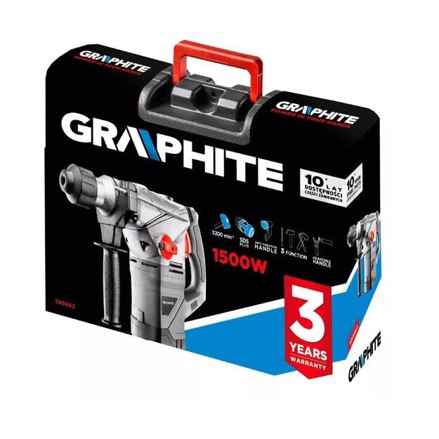 Graphite 58G862 rotary hammer 1500 W 750 RPM SDS Plus