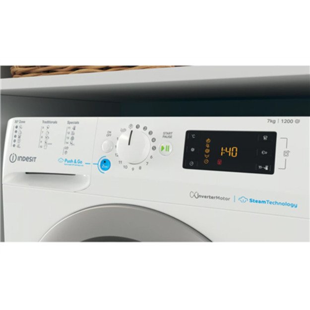 INDESIT | Washing machine | BWSE 71295X WSV EU | Energy efficiency class B | Front loading | Washing capacity 7 kg | 1200 RPM |