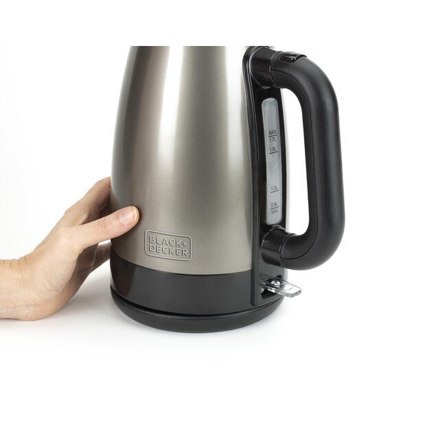 Black & Decker BXKE2201E electric kettle 1.7 L 2200 W Black, Stainless steel