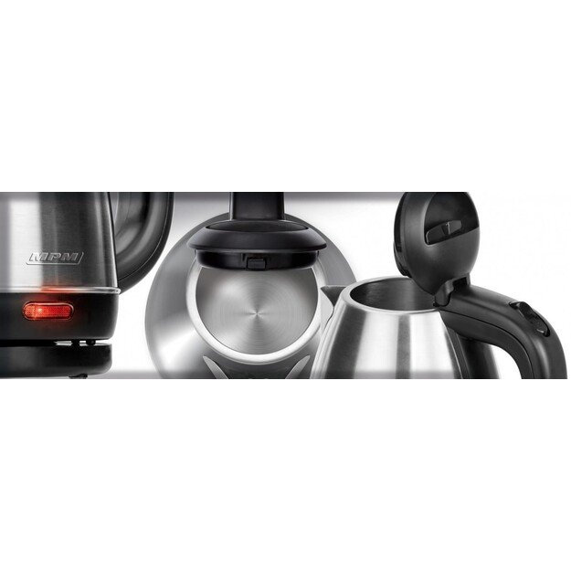 MPM MCZ-84M electric kettle 1 L Black, Stainless steel 1600 W