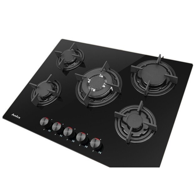 Amica PGCA7101AoB Black Built-in 70 cm Gas 5 zone(s)