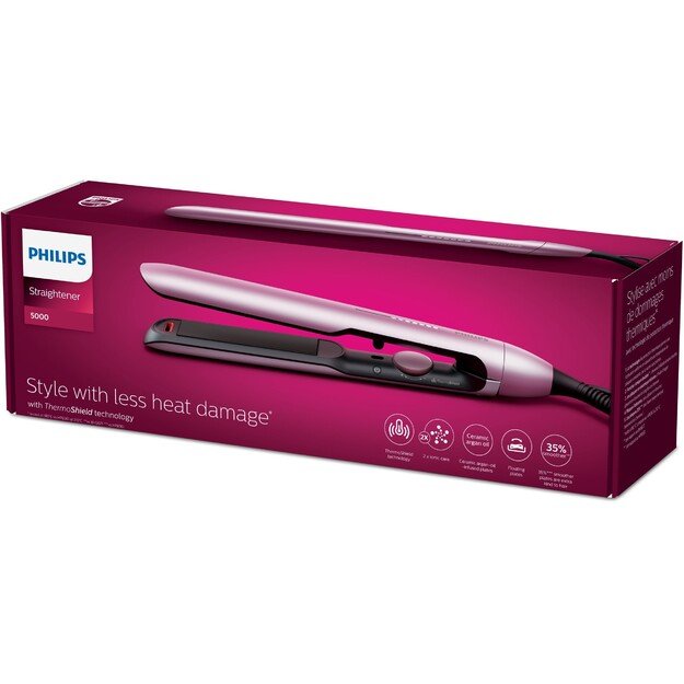 Philips 5000 series BHS530/00 hair styling tool Straightening iron Warm Silver 1.8 m