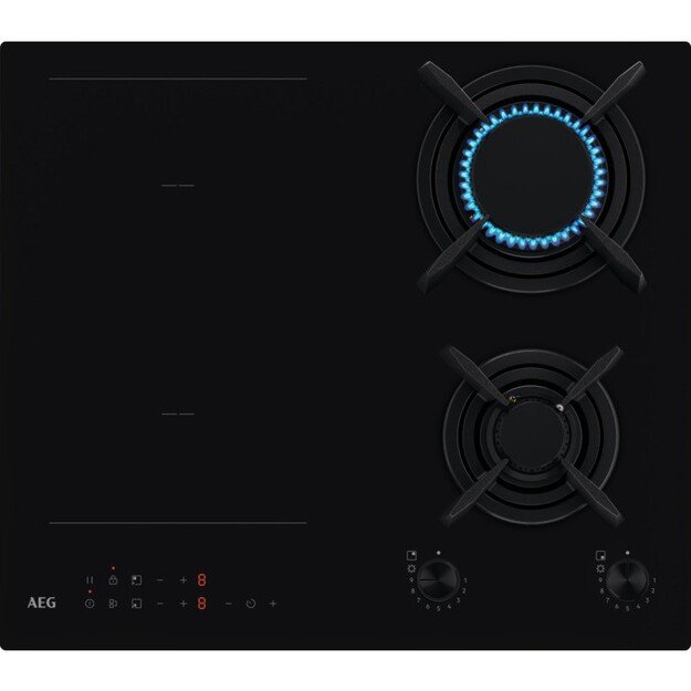 AEG Hob HDB64623NB Induction and gas Number of burners/cooking zones 4 Touch and rotary knobs Timer Black