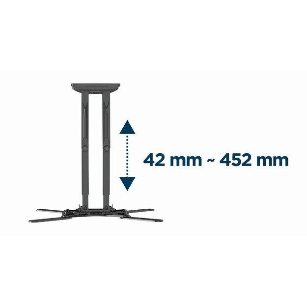 Gembird | Wall mount | WM-60ST-01 | Tilt, swivel, rotate | 32-60   | Maximum weight (capacity) 36.4 kg | Black