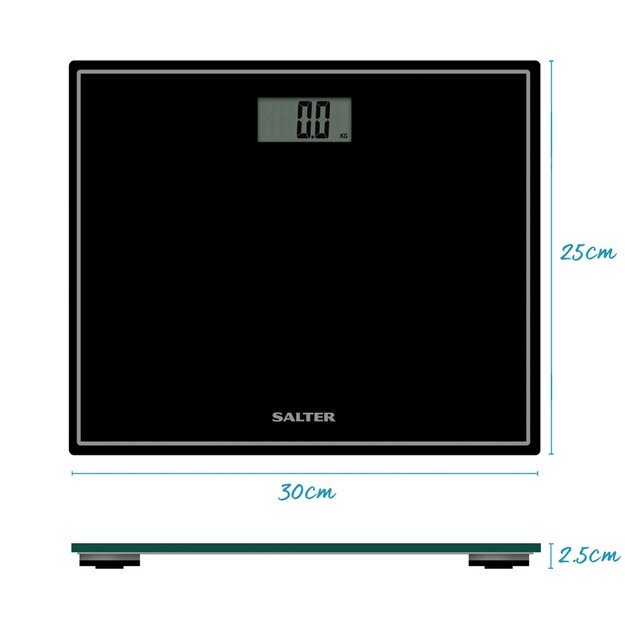 Salter 9207 BCFEU12  Compact Electronic Bathroom Scale - Black 7
