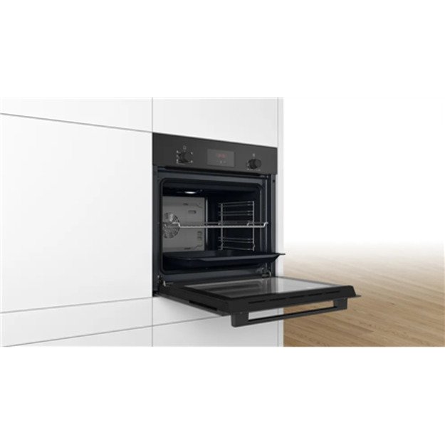 Bosch Oven | HBF133BA1 | 66 L | Electric | EcoClean | Knobs | Height 59.5 cm | Width 59.4 cm | Black 2