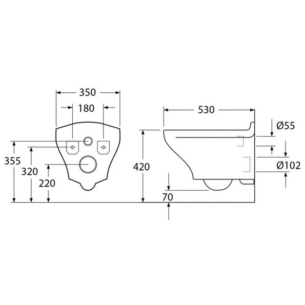 Pakabinamas klozetas su  Soft Close  dangčiu Gustavsberg Estetic GB1183300S0030