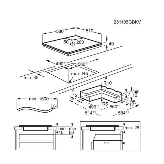 Įmontuojama indukcinė kaitlentė Electrolux 700 serija, SaphirMatt SE, SenseBoil, Hob2Hood, EIS62453I