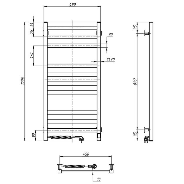 NAVIN Avangard 480*1000 Sensor kairė juodas 12-228153-4810