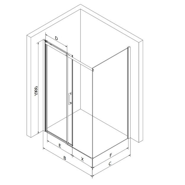 Du&scaron;o kabina Mexen Omega 100x90 cm, 825-100-090-01-00, chromo