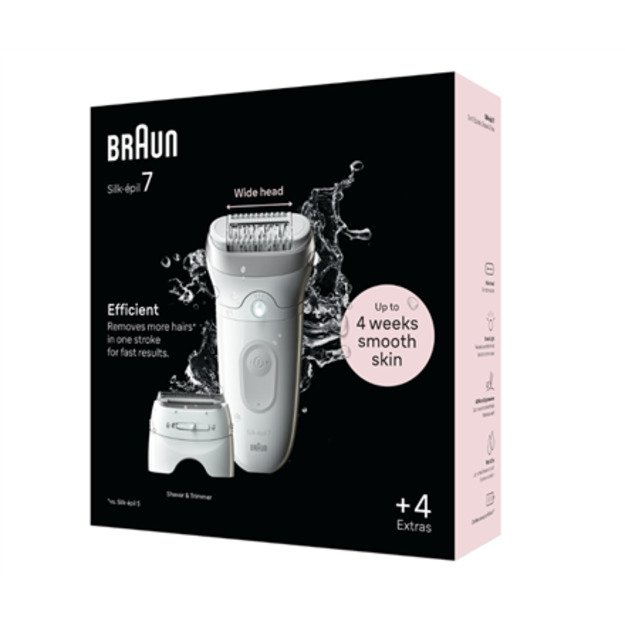Braun Epilator | SE7-041 Silk épil 7 | Number of power levels 2 | Wet & Dry | White/Silver 3