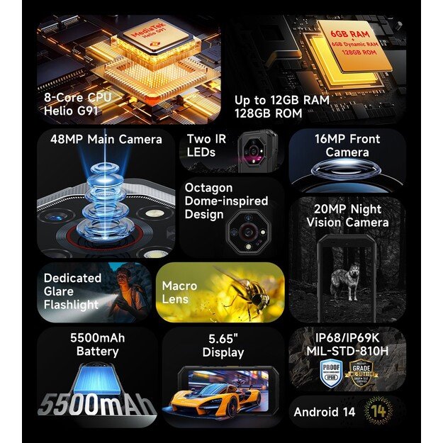 Ulefone Armor X32 4G smartphone 6/128GB Vibrant Orange 5