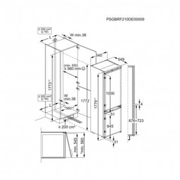 Įmontuojamas &scaron;aldytuvas Electrolux 700 serija, TwinTech, E7MNPD18S