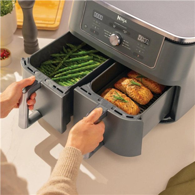 Dual Zone Airfryer | DZ400EU | NINJA Power 2470 W | Capacity 9.5 L | Gunmetal Grey
