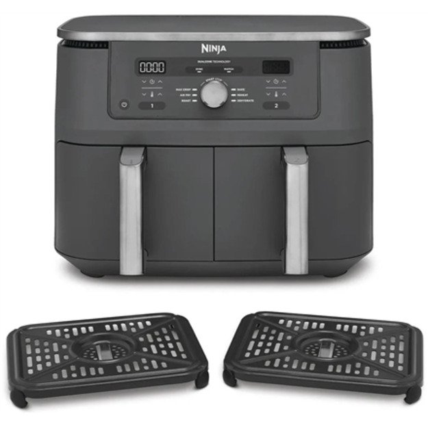 Dual Zone Airfryer | DZ400EU | NINJA Power 2470 W | Capacity 9.5 L | Gunmetal Grey
