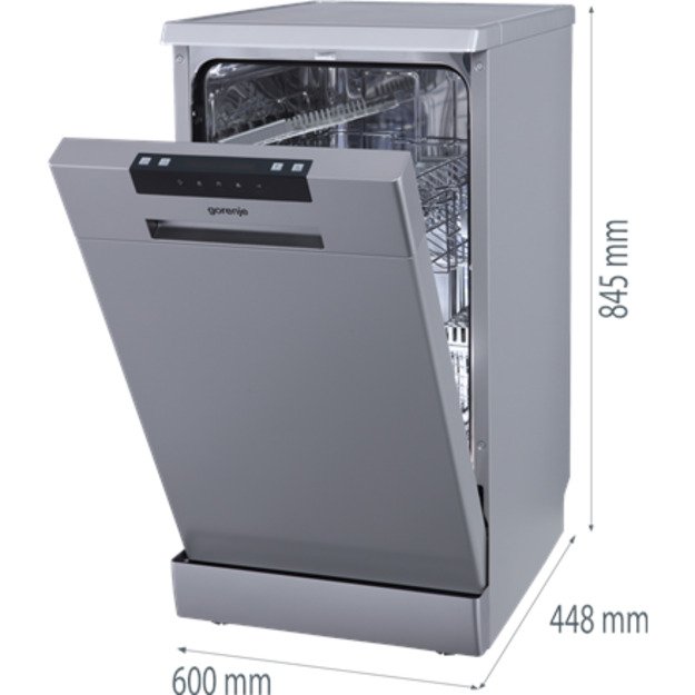 Gorenje Dishwasher | GS522E10S | Built under | Width 44.8 cm | Number of place settings 10 | Number of programs 6 | Energy effic