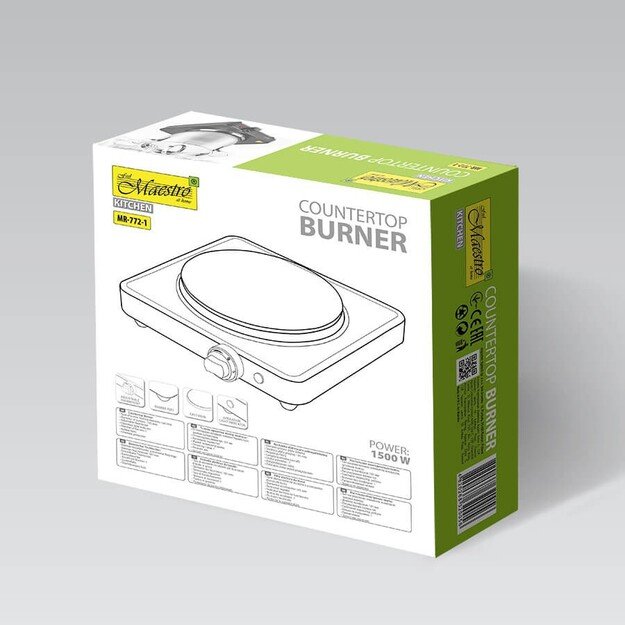 Maestro MR-772-1 hob Black Countertop Sealed plate 1 zone(s)