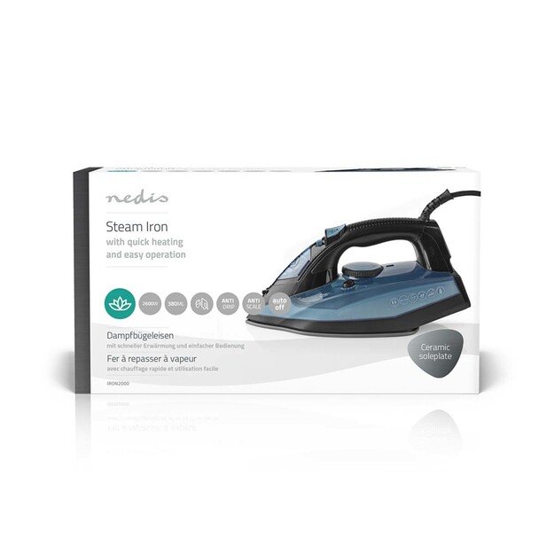Nedis IRON2000 iron Dry iron Ceramic soleplate 2600 W Blue