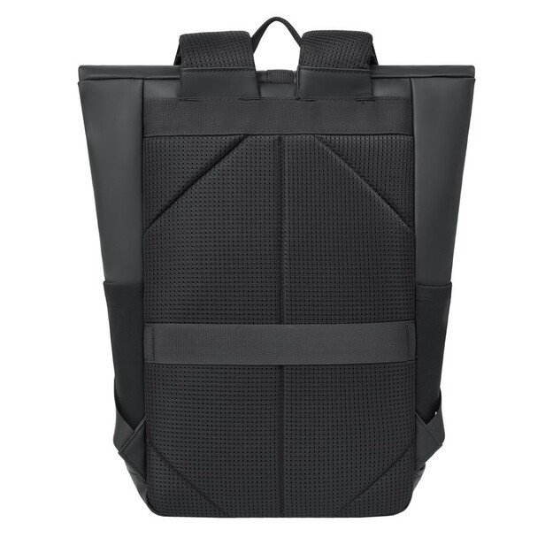 Rivacase Eden backpack Roll top backpack Black Polyester, PU leather