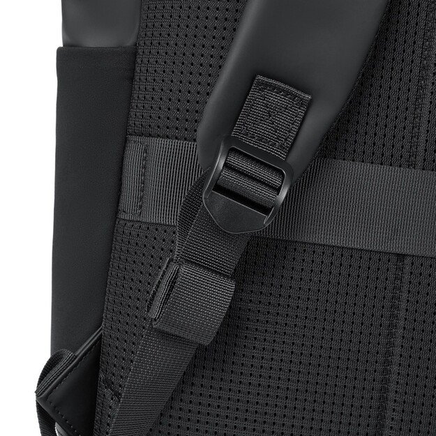 Rivacase Eden backpack Roll top backpack Black Polyester, PU leather