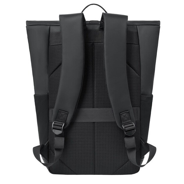 Rivacase Eden backpack Roll top backpack Black Polyester, PU leather