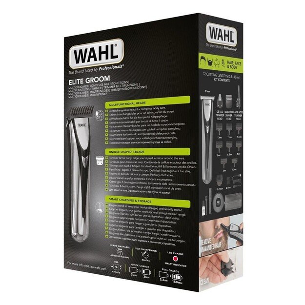 WAHL Elite Groom Black, Silver Lithium-Ion (Li-Ion) 6