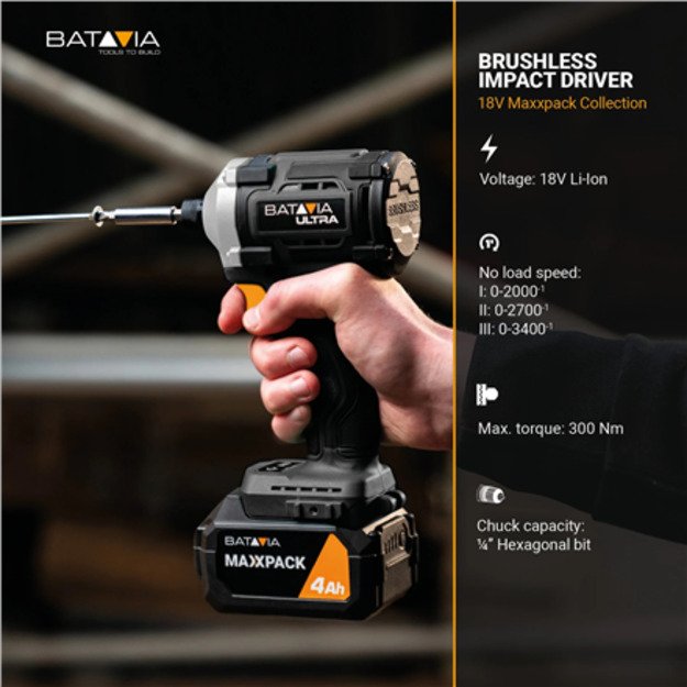Batavia 18V brushless digital impact driver 230 Nm Without battery and charger 1