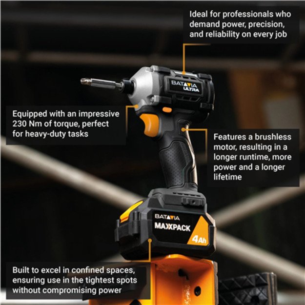 Batavia 18V brushless digital impact driver 230 Nm Without battery and charger 2