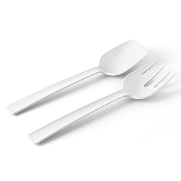 Fork and spoon, 29.3 cm, white, Paestum Collection
