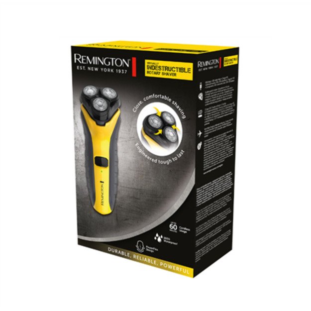 Remington | Rotary Shaver | PR1855 Virtually Indestructible | Cordless | Yellow/Black 1