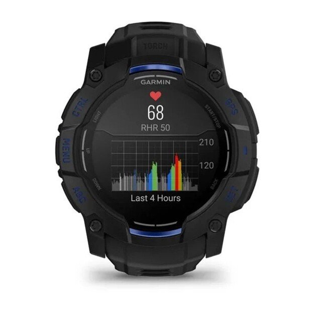 Garmin Instinct 3 AMOLED, 50mm, Schwarz/Blau