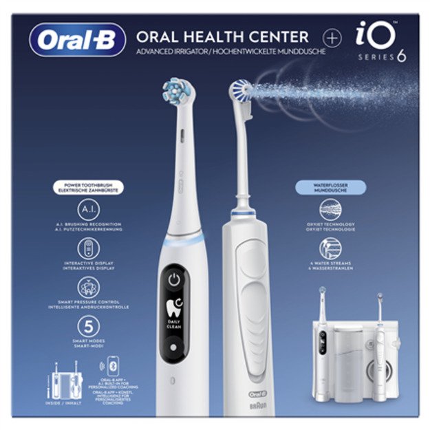 Oral-B Electric Toothbrush | iO6 & OxyJet | Rechargeable | For adults | Number of brush heads included 2 | Number of teeth brush