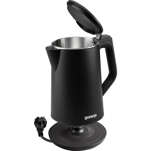 Gorenje | Kettle | K15DWBK | Electric | 2200 W | 1.5 L | Stainless steel | 360&deg; rotational base | Black