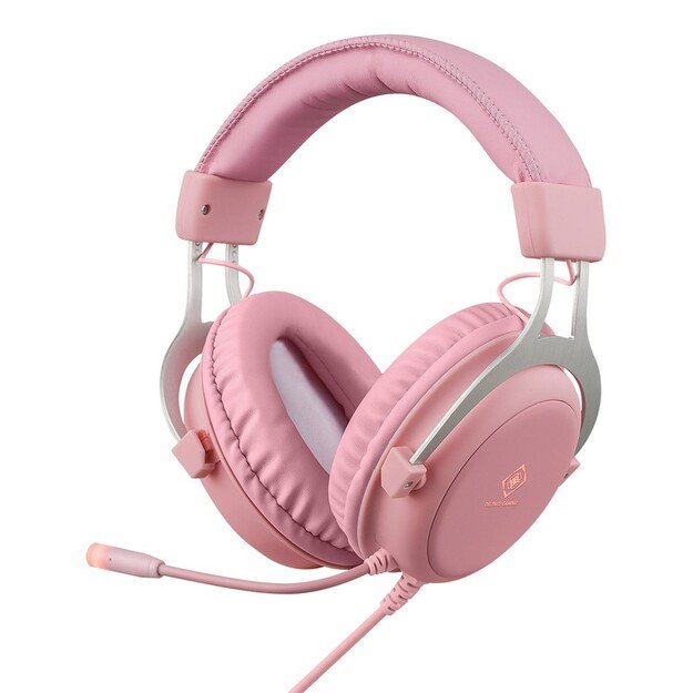 Deltaco Headset Gaming Stereo Klinke, LED, pink