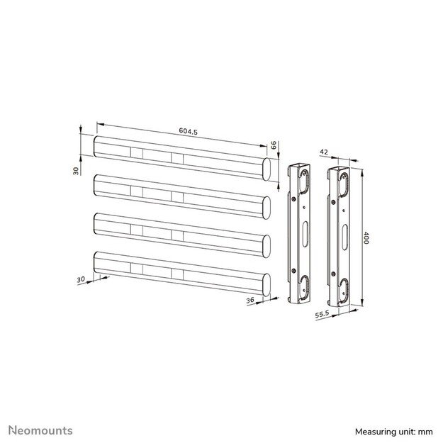 Neomounts AFL55-975BL VESA extension kit 86-115  - max 160 kg
