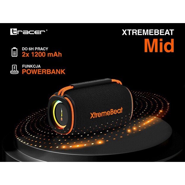 Tracer XtremeBeat TWS Portable Bluetooth Speaker Black 15 W