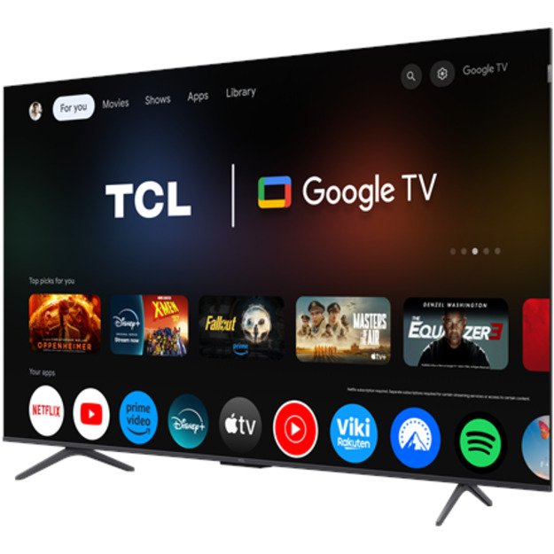 TCL 4K QLED TV | 55T8C | 55 | Smart TV | Google TV | Black 4