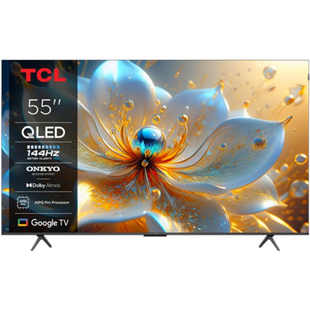 TCL 4K QLED TV | 55T8C | 55 | Smart TV | Google TV | Black 8