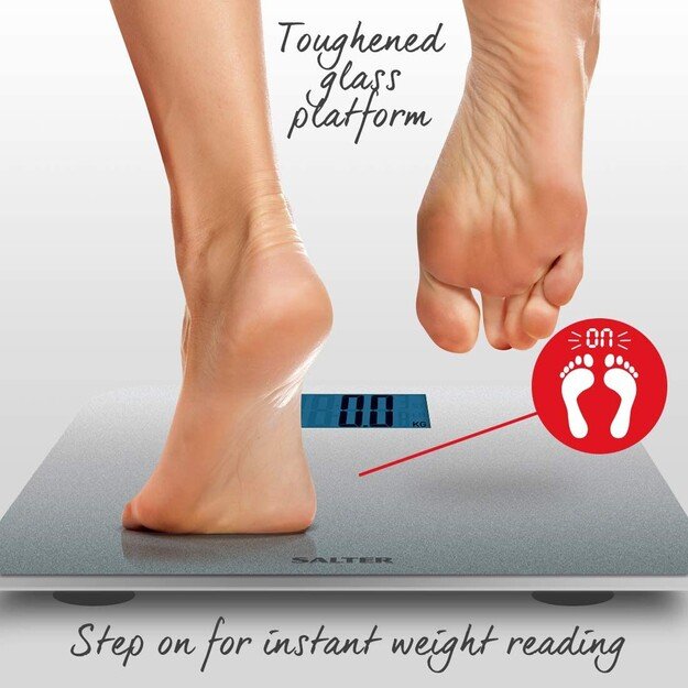 Salter 9075 SCFEU12 Max Electronic Digital Bathroom Scales - Silver