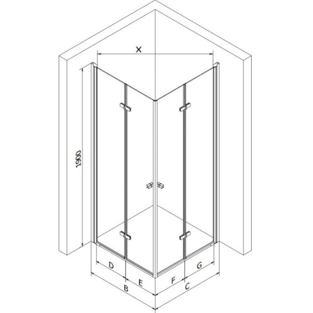 MEXEN Lima DUO, 80x90 cm, Black 1