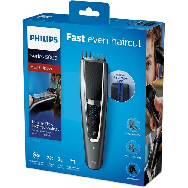 Philips 5000 series HC5650/15 hair trimmers/clipper Black,Silver
