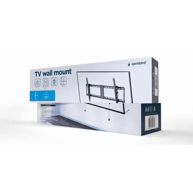 Gembird | Wall mount | WM-90T-01 | Tilt | 43-90   | Maximum weight (capacity) 70 kg | Black