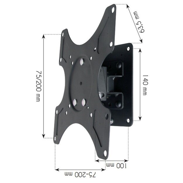 Techly 19-37  Wall Bracket for LED LCD TV Tilt 1 Swivel Black  ICA-LCD 2900B