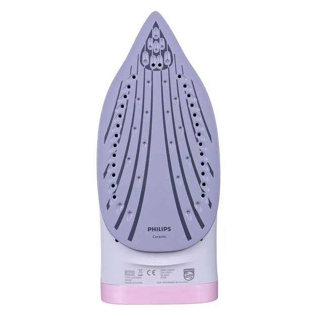 Philips 3000 series DST3020/30 iron Steam iron Ceramic soleplate 2200 W Pink, Purple 2