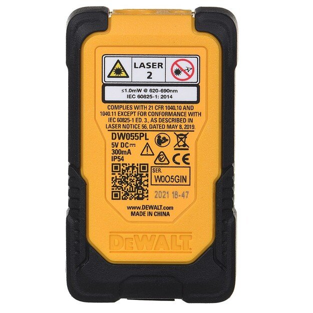 Lazerinis atstumo matuoklis DEWALT 16m DW055PL-XJ